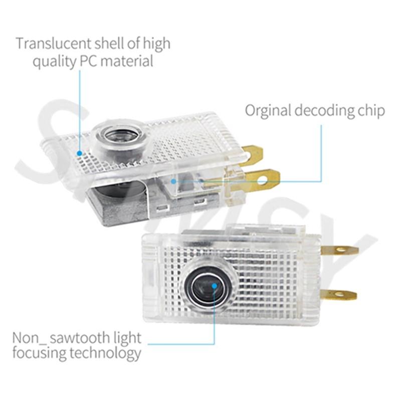 2Pcs Car Lights RTS4E Accessory LED Door Projector Courtesy Lamp For Opel Insignia 2009-2018 2017 2010 2016 2011 2015 2012 2014 2013