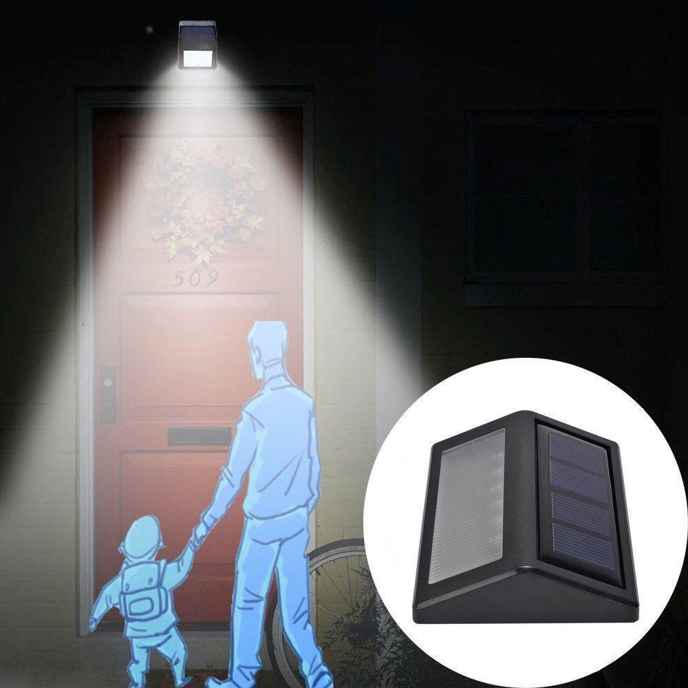 LED Solar Power Light Sensor Wall Light Garden Step Stair Lights Lamp