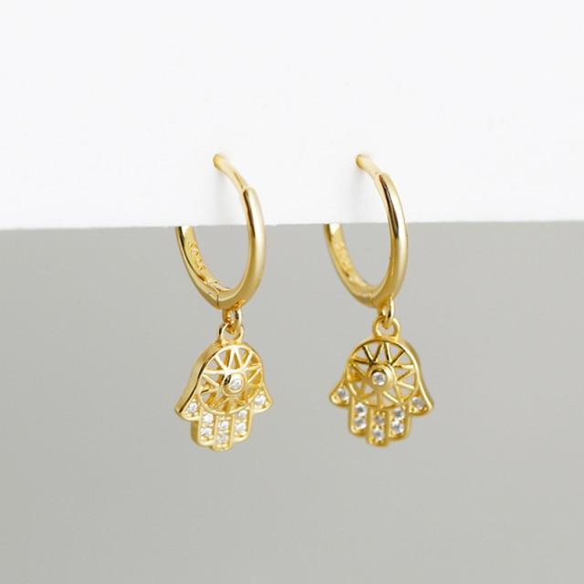 100% 925 пробы серебро маленькие круглые золотые молнии циркониевые серьги-кольца клипсы для женщин Pendientes геометрические