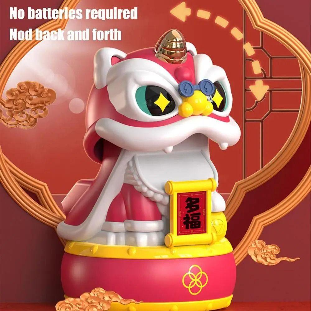 Automatic Nodding Head Desktop Wake Lion Statue Solar Shaking Head Ornament Desktop Mascot