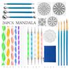Mandala Dotting Tools: 26-Piece Set with Painting Templates, Dotting Pens, Ball Stylus, Rubbing Sticks & Creative Embellishments.