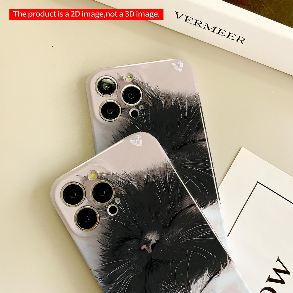 Sleeping Black & White Cats Art Phone Case All inclusive film hard phone case, compatible with iPhone 18 Pro Max 17 16 15 14 13 12 11