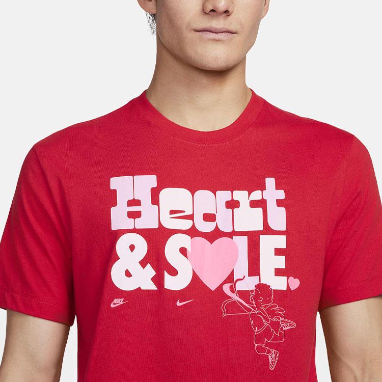Nike Футболка с коротким рукавом и круглым вырезом, мужская, с принтом в виде букв, красная FQ3780-657