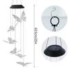 Butterfly Solar Wind Chime Light Multicolor Light Waterproof Chandelier with Bell for Garden Home Yard Lawn Decoration