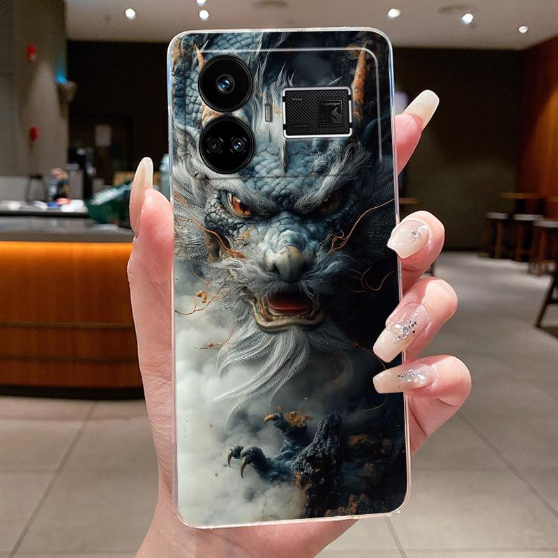 Чехол для Realme GT5 GT 5 240W Чехол для телефона Милый Крутой Дракон Мальчики Девочки Прозрачный Мягкий Силиконовый Задняя Крышка Для RealmeGT5 Чехол