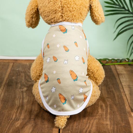Жилет для домашних животных с мультяшным узором, удобный дышащий, мягкий, впитывающий пот наряд, защищает кожу, милый питомец