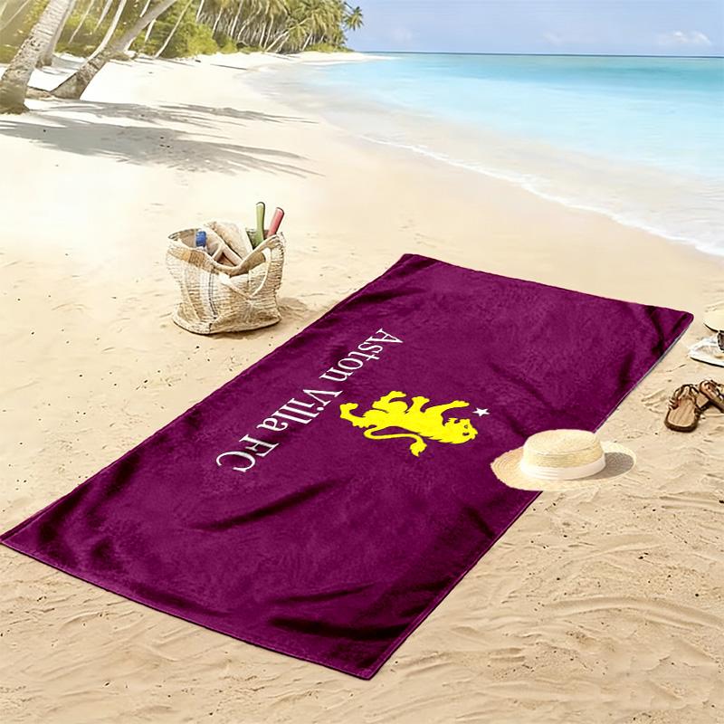 Aston Villa F.C Print Beach Towel, Large Soft Quick Dry Towel for Beach Camping Swimming