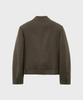 Noirer Lux Wool Belted Crop Jacket (Brown)