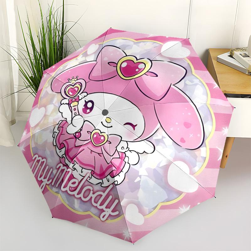 1 шт. Автоматический зонт My Melody, Прочный железный каркас и пластиковая ручка, Подарок для мужчин и женщин, Прочная конструкция, Лучший для Рождества, Хэллоуина, Игривый