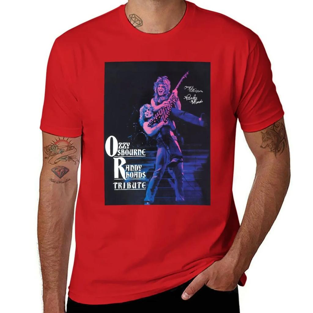 American Guitarist Randy Rhodes Tribute Signature Rhoads Jackson Tshirt Blue Archive Plus Size Clothes Short Sleeve Tee Unisex