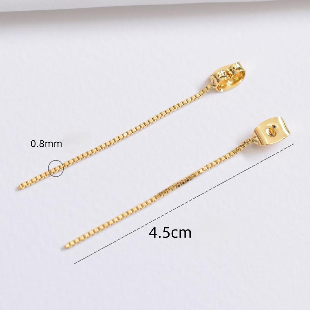 10pcs 14K Bag of Gold Ear Thread, Long Fringed Ear Jewelry Accessories DIY Handmade, Ear Chain