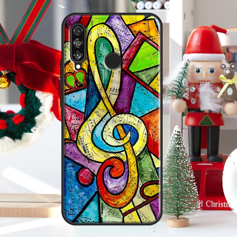 Music Note Musical Treble Clef For Huawei Nova 12i 11i 8i 12s Y73 Y72 Y61 Y91 Y90 Y70 Y60 9 10 SE P60 Pro P30 P40 Lite Case