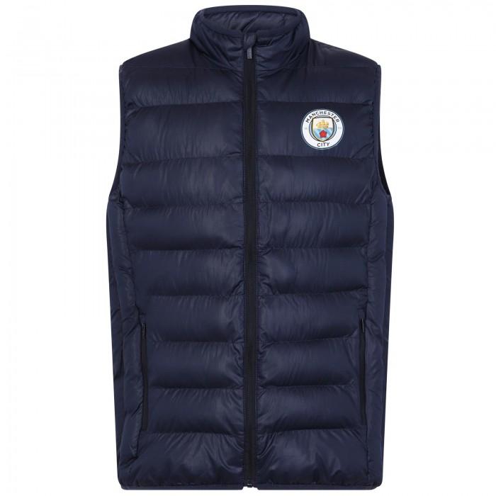 Manchester City FC Mens Crest Padded Gilet