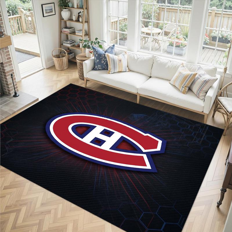Дизайн Montreal Canadiens Кристальный Велюровый Ковер Уютный Не?Нескользящий ковер с принтом для спальни, гостиной, прихожей
