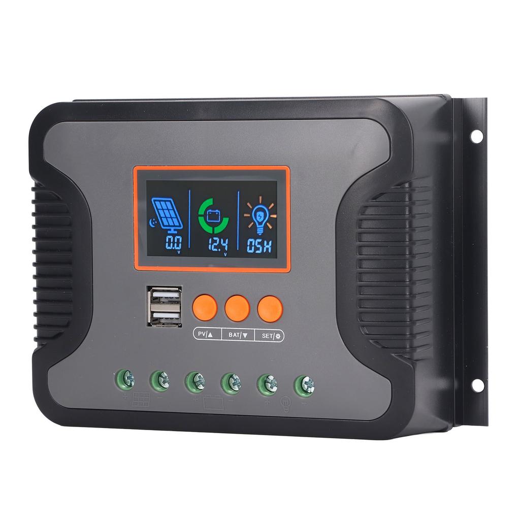 ШИМ-контроллер солнечной зарядки 80A 12V 24V 36V 48V двойной USB порт ЖК-дисплей для зарядки аккумулятора