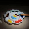 White Porcelain Palette Ceramic Plum Blossom Paint Plate Traditional Mixing Colour Tray  for Artist