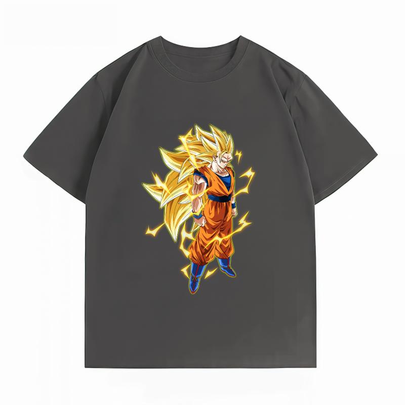 Unisexs Clothing New 100 Cotton Breathable Summer TShirt Dragon Ball Z Goku Super Saiyan 3 Print Casual Unisexs Tops