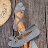 2025 New Fashion Suede Bow Cross Elastic Band Wedge Heel Large Size Single Shoes Women's Breathable Versatile