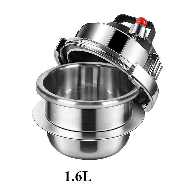 Газовая индукционная плита 1,6 л, универсальная мини-скороварка из нержавеющей стали, горшок для супа и риса, многофункциональная домашняя сотейница