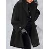 Women's Long Coat with Black Trim, Button Front Closure, Multiple Colors (Blue, White, Red, Beige, Purple, Gray, Black)