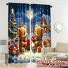 2pcs,Curtains Christmas Bear (3) Chic Curtains&Window Treatment Polyester Easy Install Curtains Versatile All Suitable for