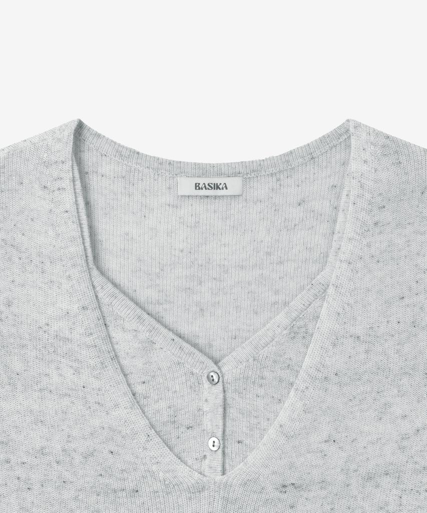 BASIKA Layered Slit Knit (Gray)