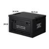 Plastic Storage Bin with Wooden Lid Portable Organizer Box for Camping Car Trunk Home Outdoor Use Multiple Capacities