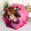 1 PC Automatic Folding Umbrella - Masha Bear Pattern Portable Foldable Design With 8 Ribs Christmas Birthday Gifts