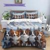 Border Collie Pattern Bedding Home Decoration Birthday Gift (1 * duvet cover + 2 * pillowcase, without core)