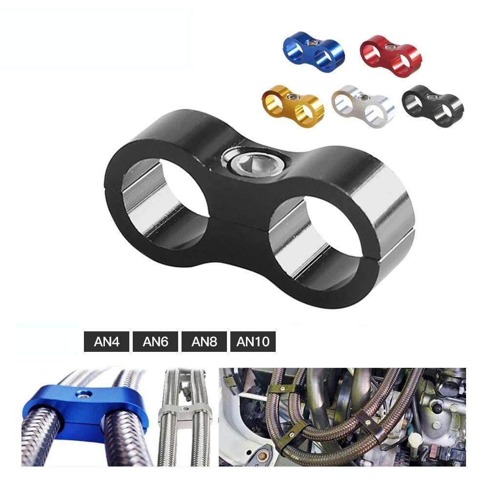 Anodized Line Separator Braided Rubber Hose Line Clamp Hose Line Clamp Double Hole Line Clamp