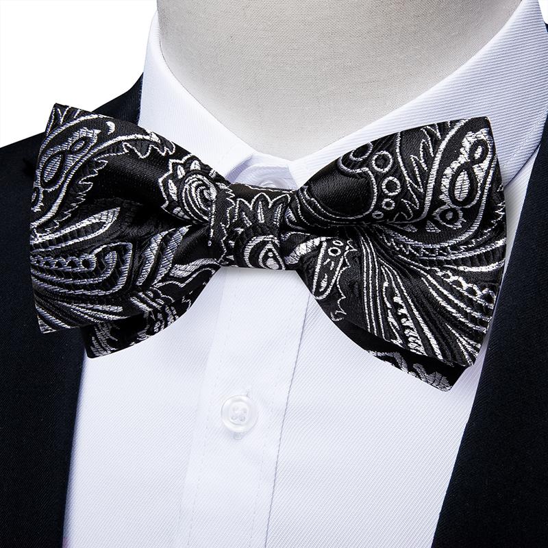 Свадебный галстук-бабочка для мужчин, классический красный предварительно завязанный галстук-бабочка, набор запонок для вечеринки, шелковый узел-бабочка, подарочные мужские аксессуары