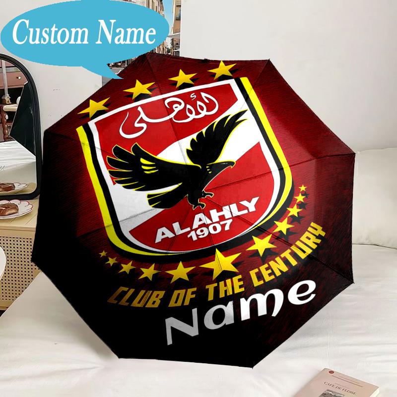 Custom Name Umbrella Ahly Club Crest Umbrella 8-Frame for Travel, Camping, Casual Lightweight Portable, Essential for Family Gifts