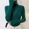 Women Pullover Turtleneck Sweater Autumn 2023 Long Sleeve Elastic Korean Simple Basic Jumper Solid Color Tops 16675