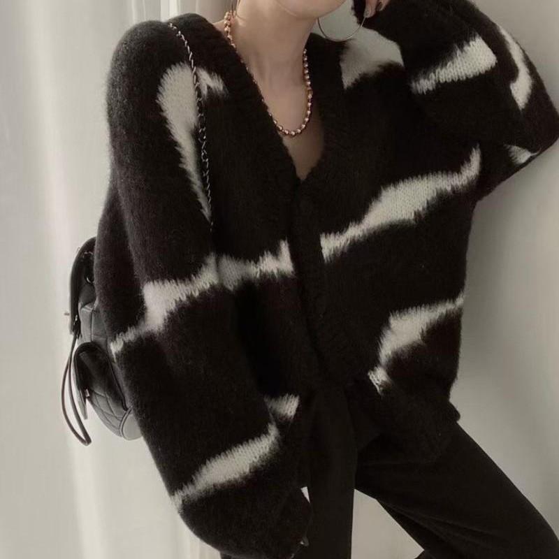 Womens Soft Knit Cardigan Sweater Loose V-Neck Long Sleeve Oversized Open Front Top Fall Winter
