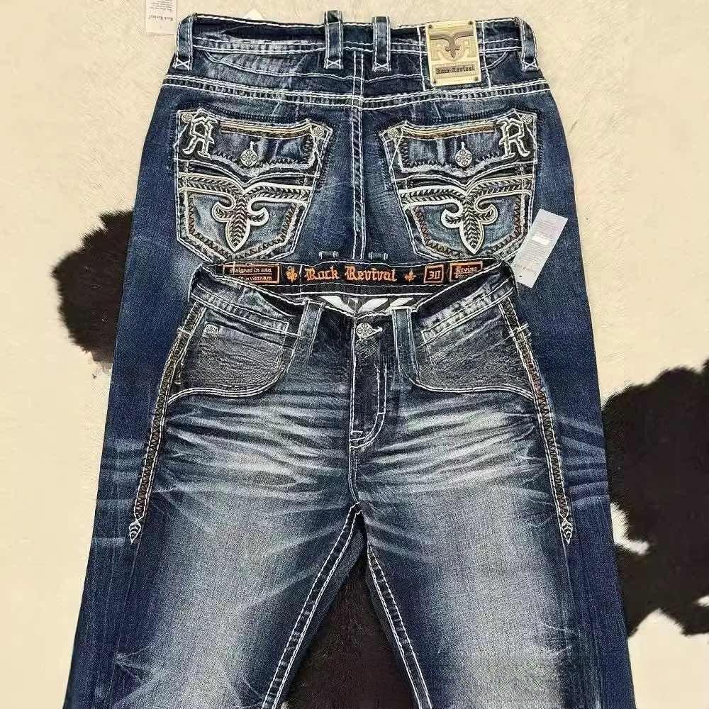 Американские ретро-узкие расклешенные джинсы женские Y2k Harajuku Gothic Vintage Pocket вышитые синие джинсовые брюки с низкой талией широкие брюки