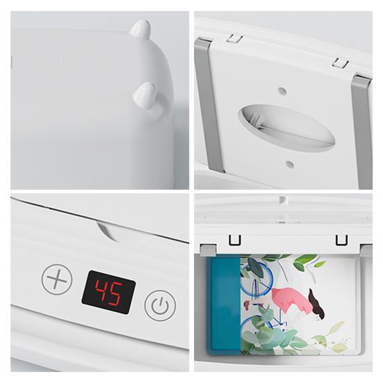Large Capacity Baby Wipe Warmer 16 Adjustable Heating Modes Portable Home Travel Fast Heating Diaper Wet Wipe Dispenser Heater