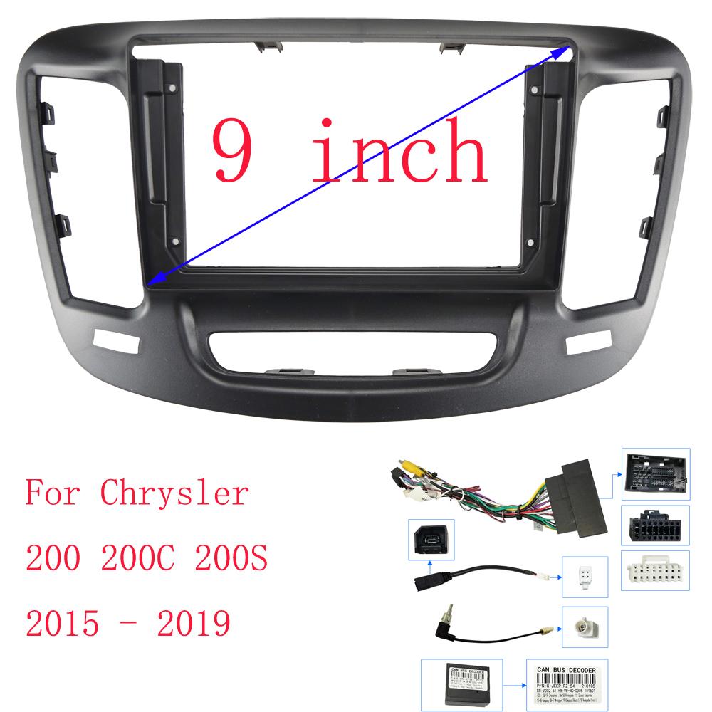 HAOCHEN Для Chrysler 200 200C 200S 2014-2018 Рамка для автомобильного радиоприемника Панель стереосистемы Жгут проводов Адаптер силового кабеля Canbus