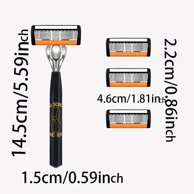 Six-Layer Razor Blade Shaver with Metal Holder for Hair Removal