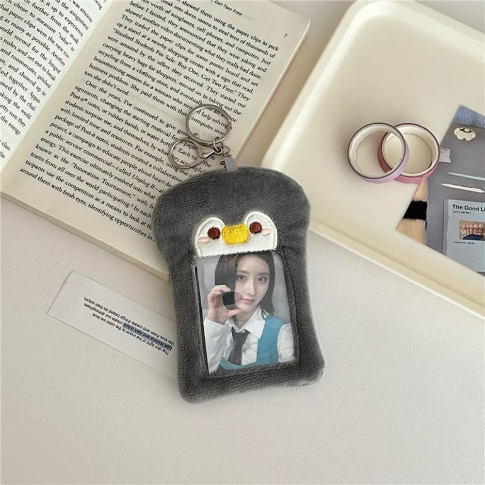 New Kawaii Card Protector Kpop Cat Plush Photocard Holder Rabbit Stationery Idol Photo Holder Student