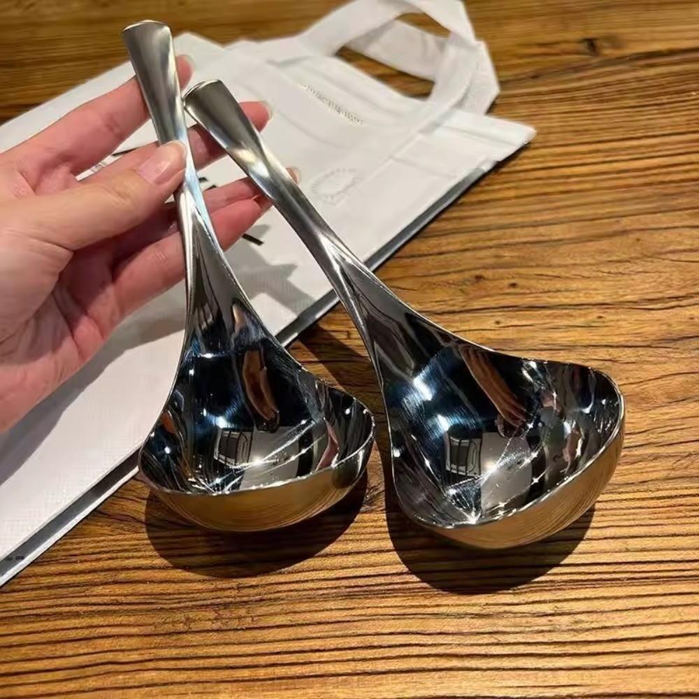Long Handle Hot Pot Scoops Stainless Steel Rice Spoon Cooking Utensils Kitchen Spoon Kitchen Use