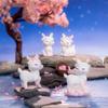 Resin Miniatures Deer Figurine Pink Fairy Garden Mini Deer Stature Cake Toppers Home Decoration Cartoon Sika Deer Universal