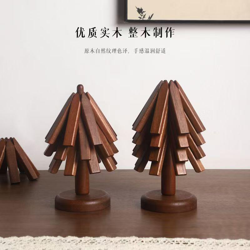 Tree Design Heat Resistant Coaster Set - Natural Wood Placemats for Cups & Bowls, Creative Anti - Scratch Table Decor