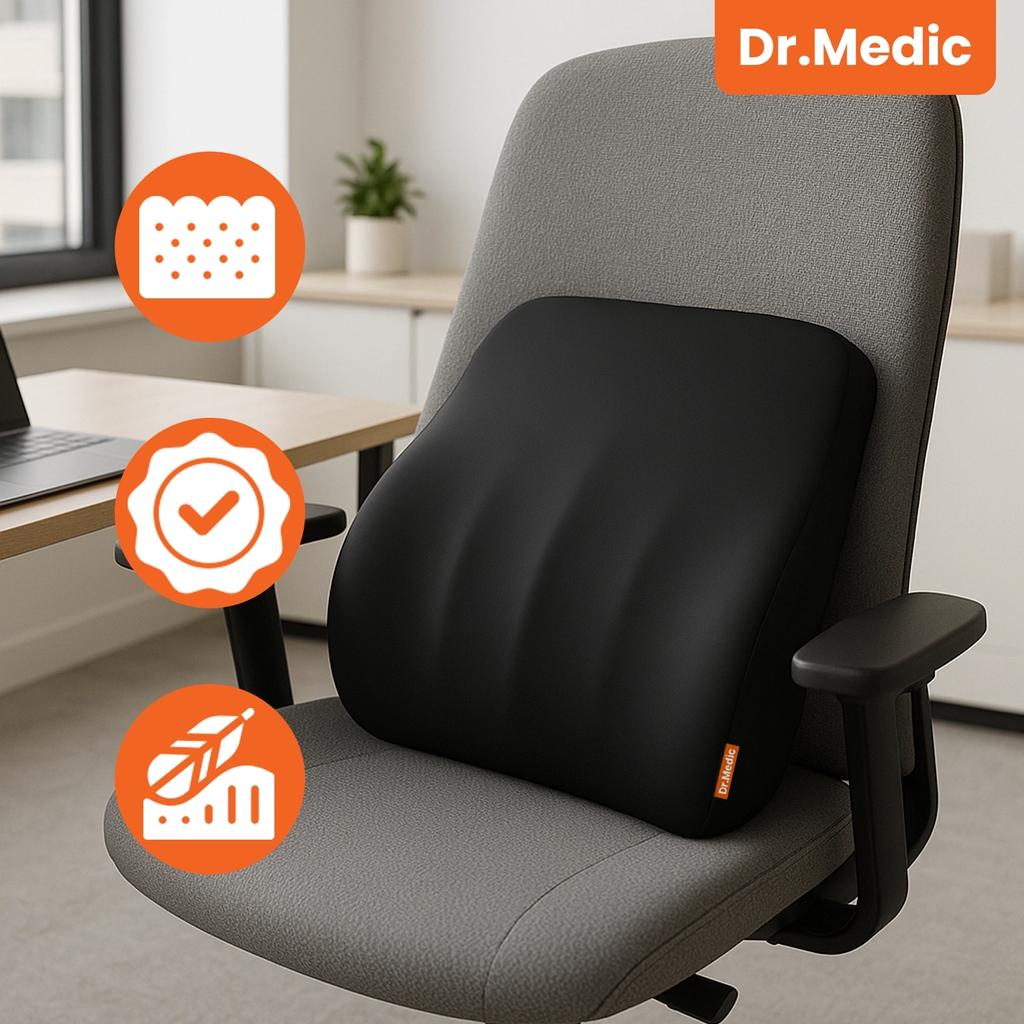 Dr.Medic Lumbarguard™ Ergonomic Lumbar Support Cushion for Car Seat, Chair, Driver, Passenger