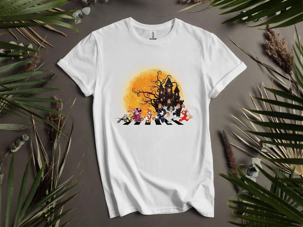 Mickey's Friends Halloween Walking T-shirt T shirt Men Women Unisex Tshirt K933