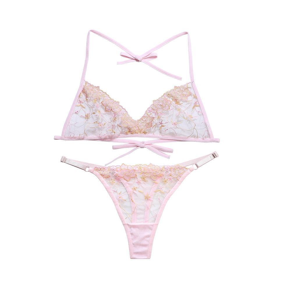 Прозрачный сексуальный соблазнительный бюстгальтер с регулируемым ремнем на вышивке