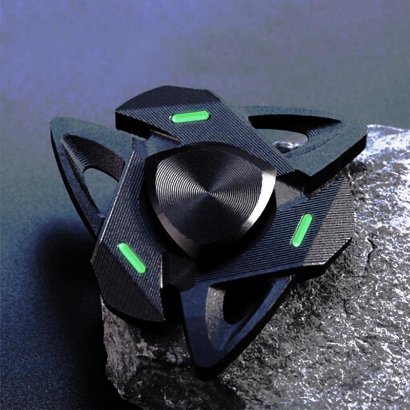 SCIONE Светящийся гироскоп для пальца Алюминиевый гироскоп для пальца Металлический красочный светящийся вращающийся антистресс