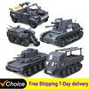 MOC Military Classic Model Type 82 Kübelwagen and Sd.Kfz.2 Half Track Motorcycle Weapons Building Blocks Bricks Toys Kid Gifts