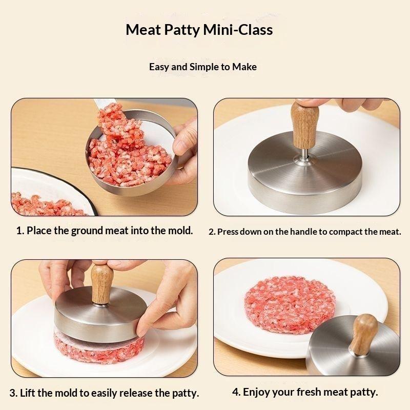 Stainless Steel Hamburger Meat Press Patty Maker Non-Stick Smashed Burger Mold Heavy Duty Bbq Grill Kitchen Accessories