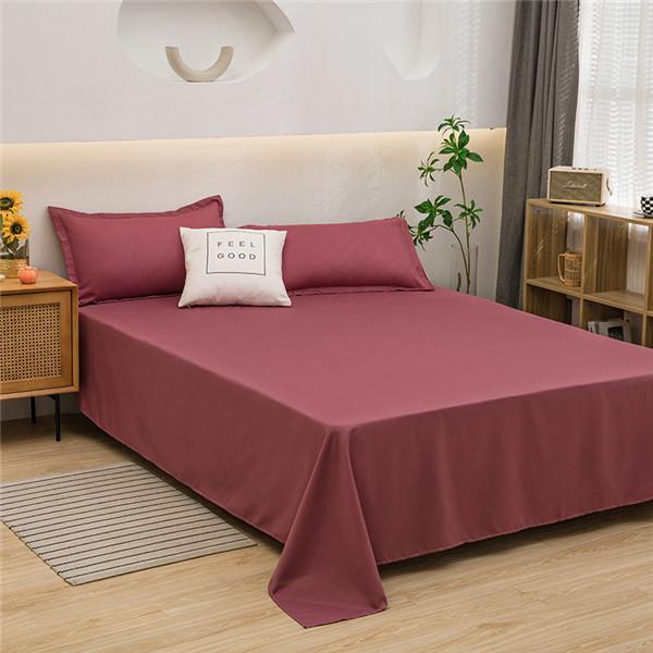 Soft Cotton Sheet Anti Dust Mite Mattress Cover Anti-Bacteria Flat Sheets Pure Color Bed Sheets Simple and Thickened Skin Friendly Double Bed