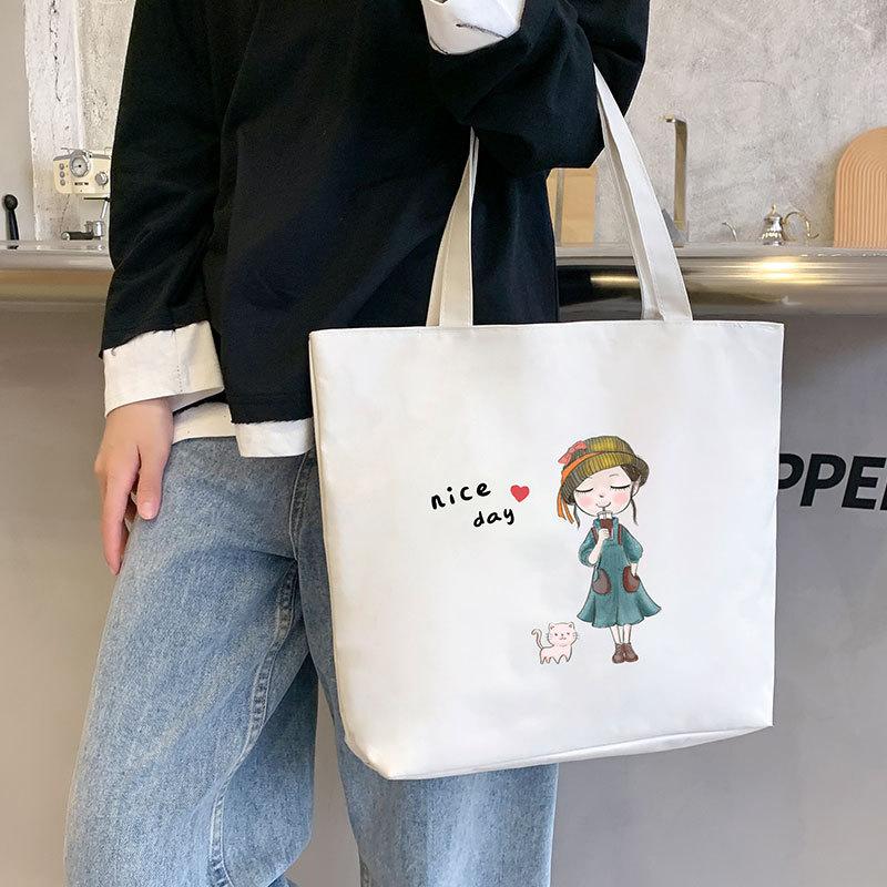 Oxford Handbag Student Shoulder Bags for Women Shopper Tote Bag Cartoon Large Capacity Luxury Ladies Handbags Portable Shopping Bag
